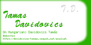 tamas davidovics business card